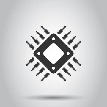 Computer cpu icon in flat style. Circuit board vector illustration on white i Stockillustratie