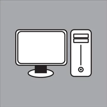 Computer With Cpu Illustrazione stock