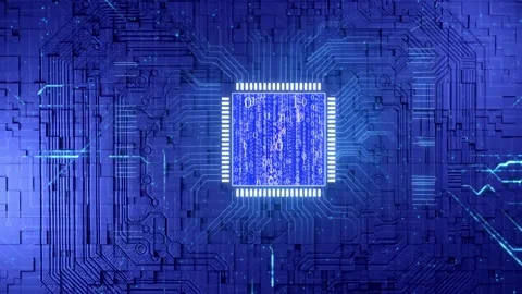 Computer CPU integrated circuit board processor background Stock Footage 153949245