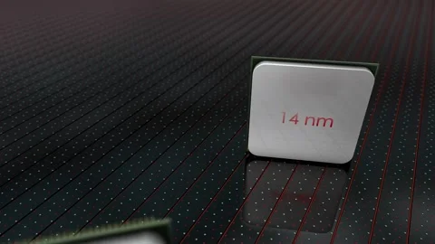 Computer CPU process node technology. Vídeos de archivo 132352578