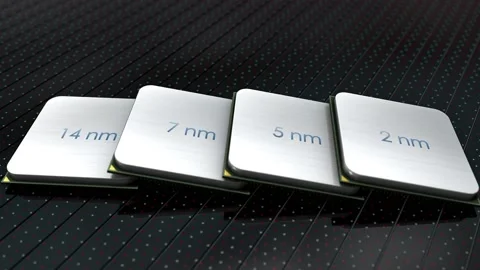 Computer CPU process node technology. Vídeos de archivo 132352623