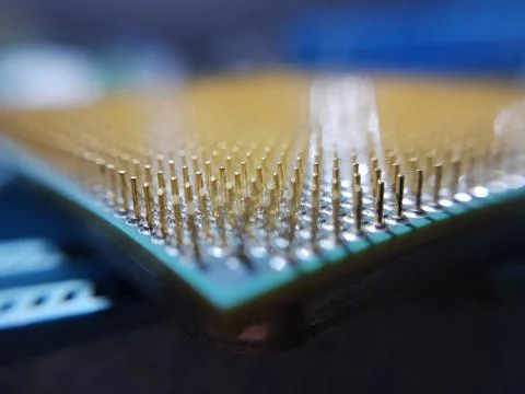 Computer cpu processor chip on circuit board ,motherboard background 写真素材