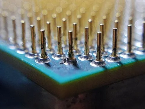 Computer cpu processor chip on circuit board ,motherboard background Stock Photos