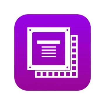 Computer CPU processor chip icon digital purple イラスト素材