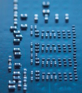 Computer CPU processor micro chip close up in details 스톡 사진