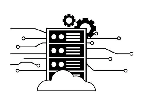 Computer cpu settings circuit digital Stock Illustration