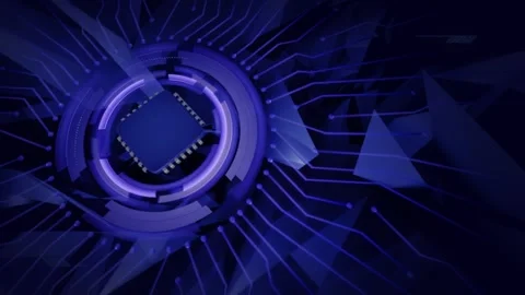Computer CPU technology background concept video loop Video stock 245761566