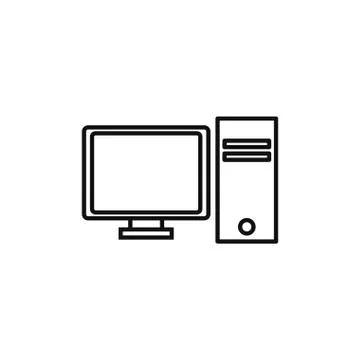 Computer cpu technology internet line style Illustrazione stock