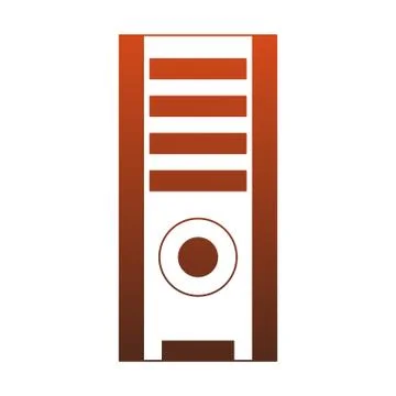 Computer cpu tower red lines Illustrazione stock