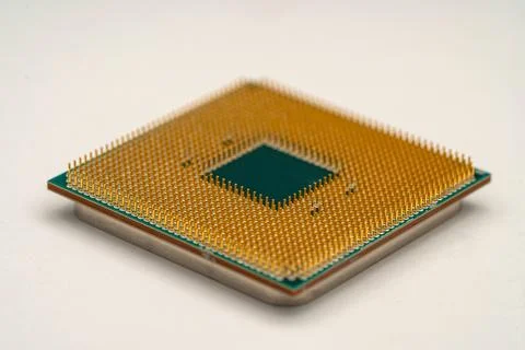Computer CPU on white background close-up Stock Photos