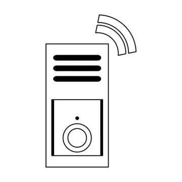 Computer cpu with wifi internet in black and white イラスト素材