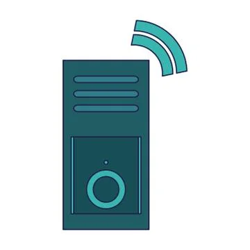 Computer cpu with wifi internet Stock Illustration