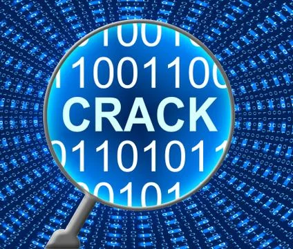  Computer Crack Representing Access Keyboard And Hack Stock Illustration