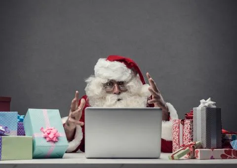 Computer crash on Christmas Eve Stock Photos
