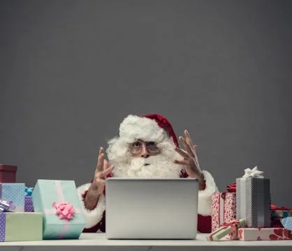 Computer crash on Christmas Eve Stock Photos