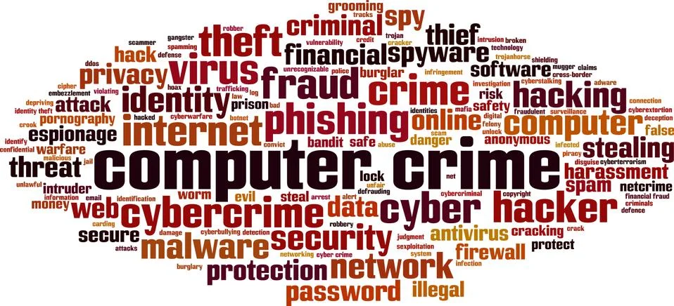 Computer crime word cloud Stock Illustration