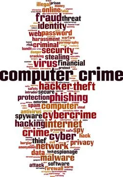 Computer crime word cloud Stock Illustration