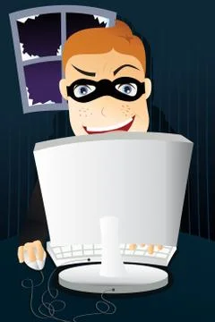 Computer criminal Stock Illustration