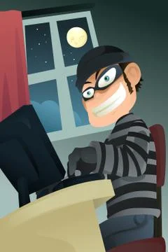 Computer criminal Stock Illustration