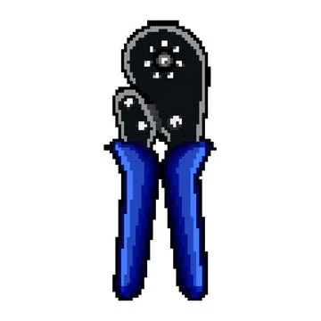 Computer crimper tool pixel art vector illustration 스톡 일러스트