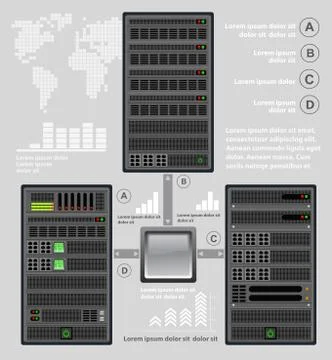 Computer for a crypto server Illustrazione stock