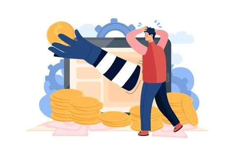 Computer Cryptocurrency Attack Stockillustratie