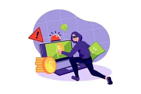 Computer Cryptocurrency Attack 스톡 일러스트