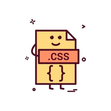 Computer css file format type icon vector design Ilustración de archivo