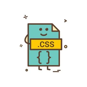 Computer css file format type icon vector design 스톡 일러스트