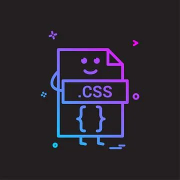 Computer css file format type icon vector design 스톡 일러스트