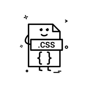 Computer css file format type icon vector design Ilustración de archivo