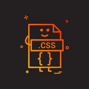 Computer css file format type icon vector design Illustrazione stock