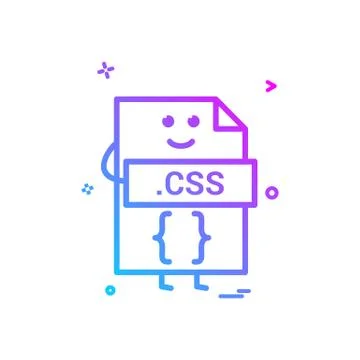 Computer css file format type icon vector design Ilustración de archivo
