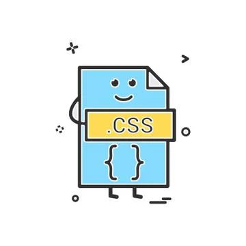 Computer css file format type icon vector design Stock Illustration