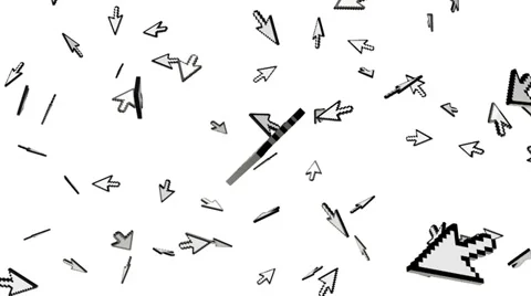 Computer cursor falling on white background Stock Footage 33662887