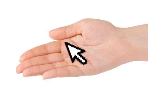 Computer cursor in hand 写真素材