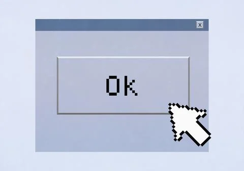 Computer cursor hovering over OK button イラスト素材