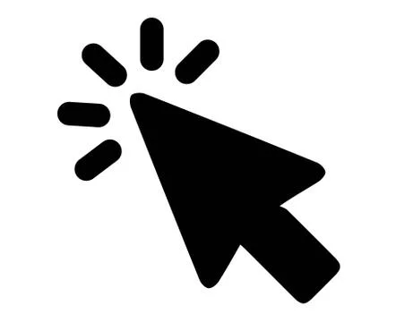 Computer Cursor icon, Black and white illustration Ilustración de archivo