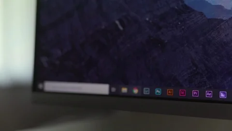 Computer cursor moving from one Adobe application to another Video stock 129860458