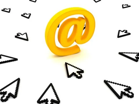 Computer cursor points to the mail symbol Stock Illustration