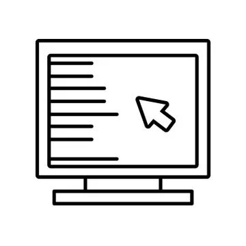 Computer cursor screen technology outline Stock Illustration