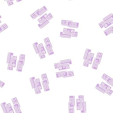 Computer customization glyph seamless pattern Stock Illustration