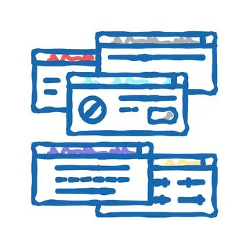 Computer customization icon doodle illustration Stock Illustration