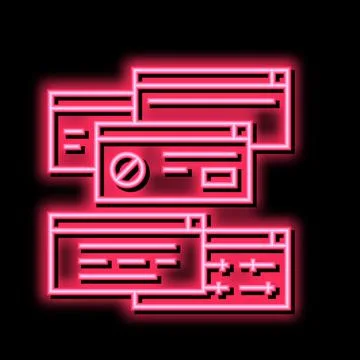Computer customization neon glow icon illustration Stock Illustration