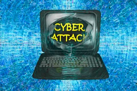Computer cyber attack, conceptual image Illustrazione stock