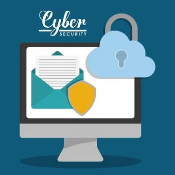 Computer cyber security system design Illustrazione stock