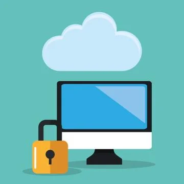 Computer cyber security system design Illustrazione stock