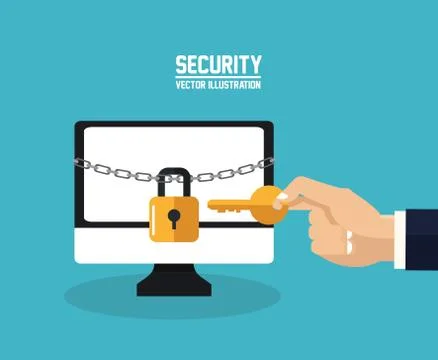 Computer cyber security system design Ilustración de archivo