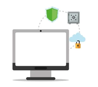 Computer cyber security system design Stock Illustration