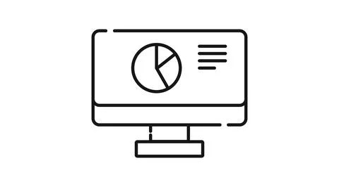 Computer data analytics icon 库存插图